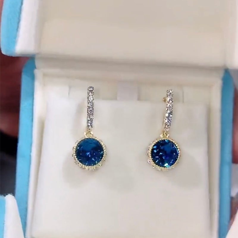 Skorter | Blue Crystal Earrings, 1 Pair