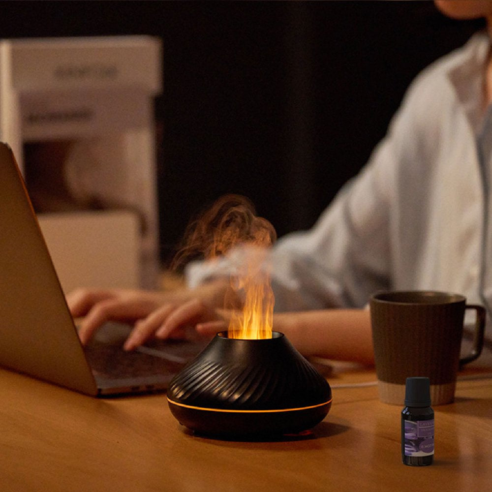 Skorter | Flame Air Purifier - 130ml Essential Oil Flame Air Purifier Humidifier with Fire LED Light with Automatic Off Protection