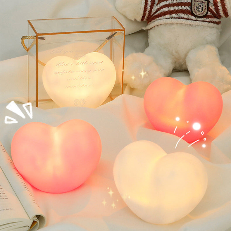 Skorter | LuvSphere Silicone LED Night Light | Heart-Shaped Design | Table Lamp | Warm Mood Light | Decorative