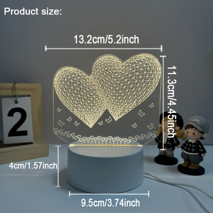Skorter | HartenLicht - Geometric USB Table Lamp with Warm Glow for Love Theme Decoration