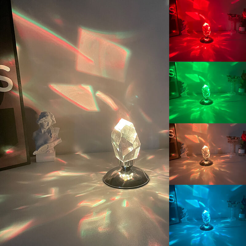 Skorter | LuxorLite Diamond Crystal LED Table Lamp | Luxurious Mood Light | 3 or 16 Color Change | Wireless Night Light