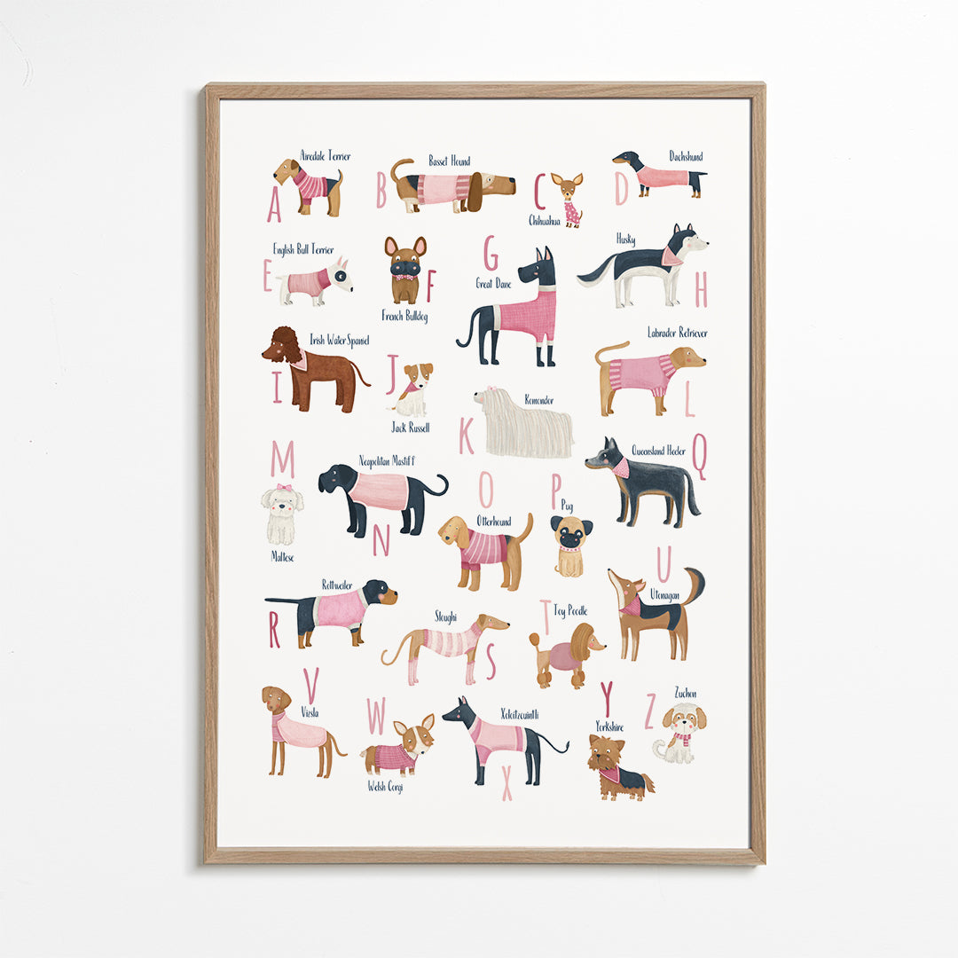Skorter | Alphabet with dogs (pink)