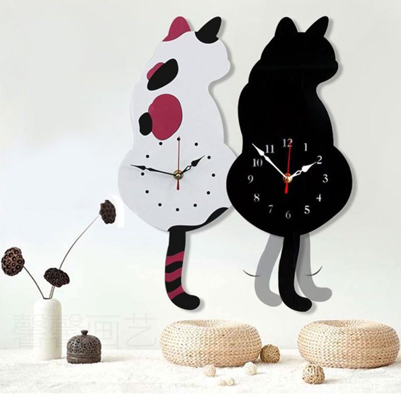 skorter | Nordic Cat Wobble Tail Wall Clock