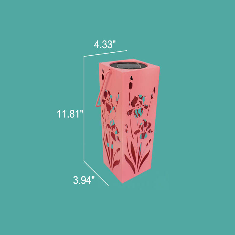 Skorter | Solar Butterfly Rose Pattern Hollow Column LED Outdoor Waterproof Decorative Lamp