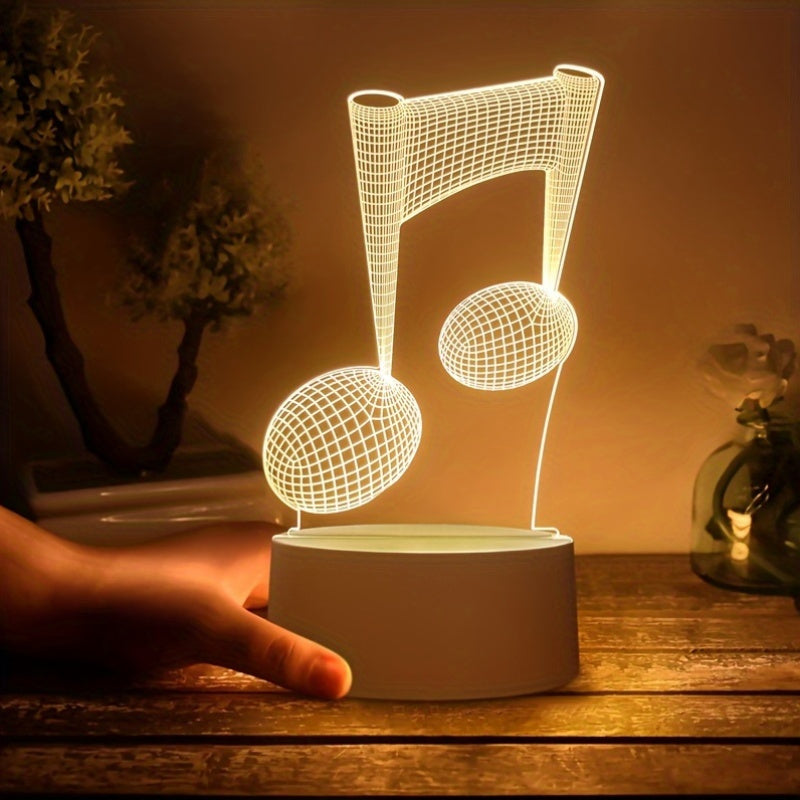 Skorter | LumiNote - Acrylic Music Note Night Light, 3D LED Frame, USB-Powered
