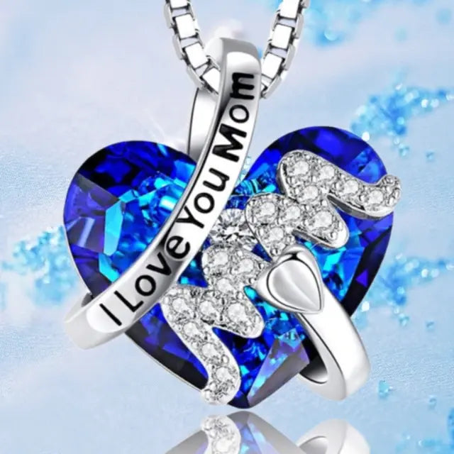 Skorter | "Mom" Crystal Heart Pendant
