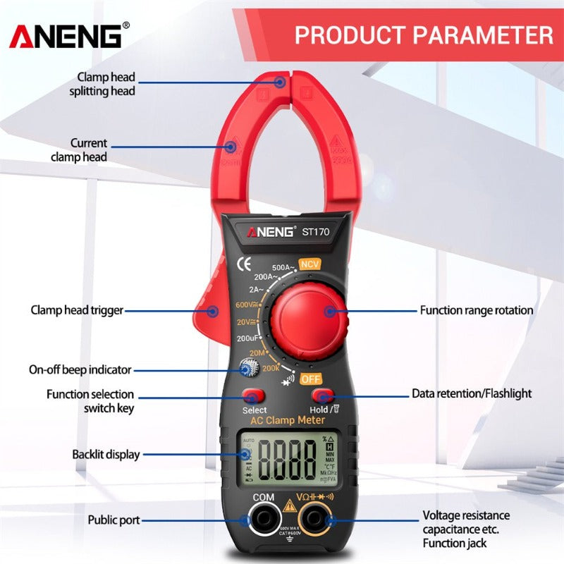 Skørter | Multifunction Clamp Meter AC/DC Voltage Current - Portable Handheld LCD Display