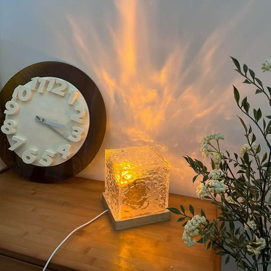 Skorter | Nordic Glass Cube Lamp with Ambient Light