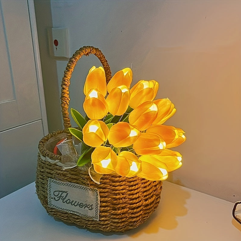 Skorter | LumiBloom - 10 Pieces Tulip LED Lamps, Handmade Bouquet Table Lamps, Perfect