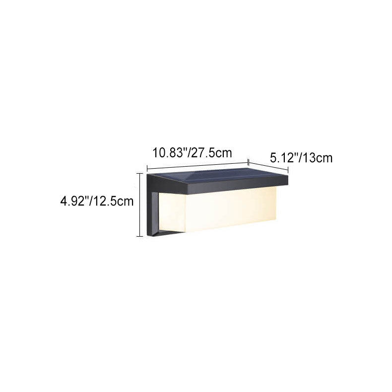 Skorter | Modern Minimalist Solar Rectangle PC LED Outdoor Wall Light Lamp For Outdoor Patio
