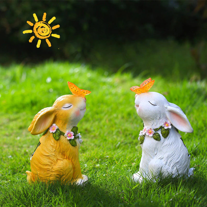 skorter | Easter Solar Powered LED Rabbit Toy with Butterfly Outdoor Decor Garden Light
