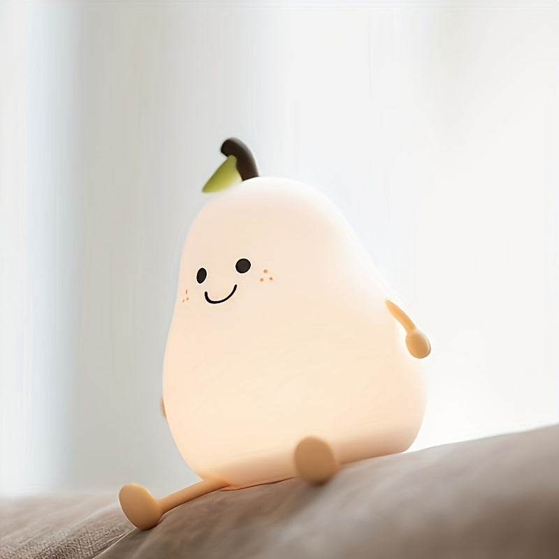 Skorter | PearGlow - USB Rechargeable Pear-Shaped LED Desk Lamp with Dimmable Features