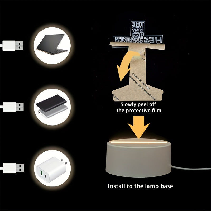 Skorter | CrossLight - 3D LED Night Light Acrylic USB-powered