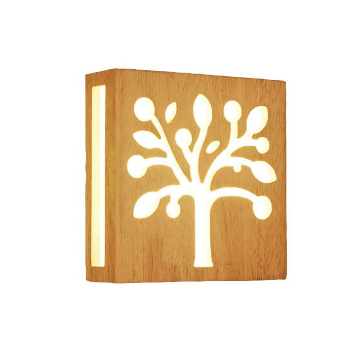 Skorter | NatureShine - Modern LED wall lamp made of solid wood with playful design