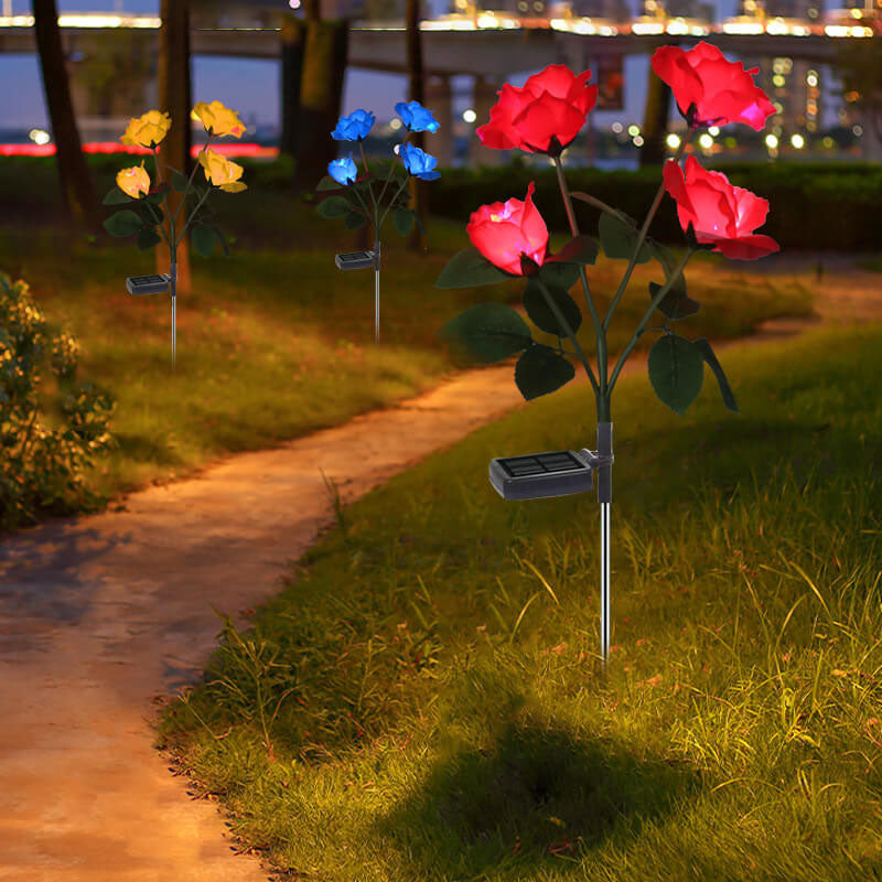 Skorter | Solar Rose LED Outdoor Lawn Decorative Ground Socket Light
