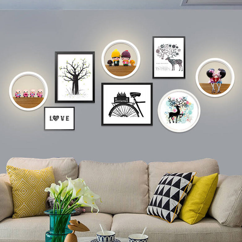 Skorter | Lumoshelf LED Wall Light | Solid Wood with Shelf | Round Wall Lamp | Warm & White Light