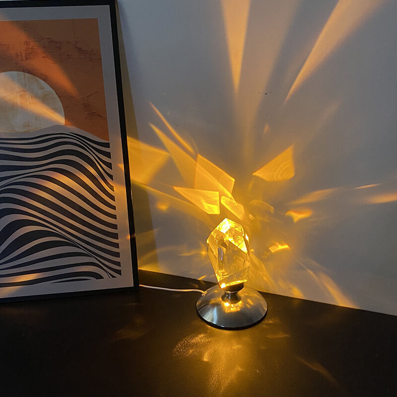 Skorter | LuxorLite Diamond Crystal LED Table Lamp | Luxurious Mood Light | 3 or 16 Color Change | Wireless Night Light