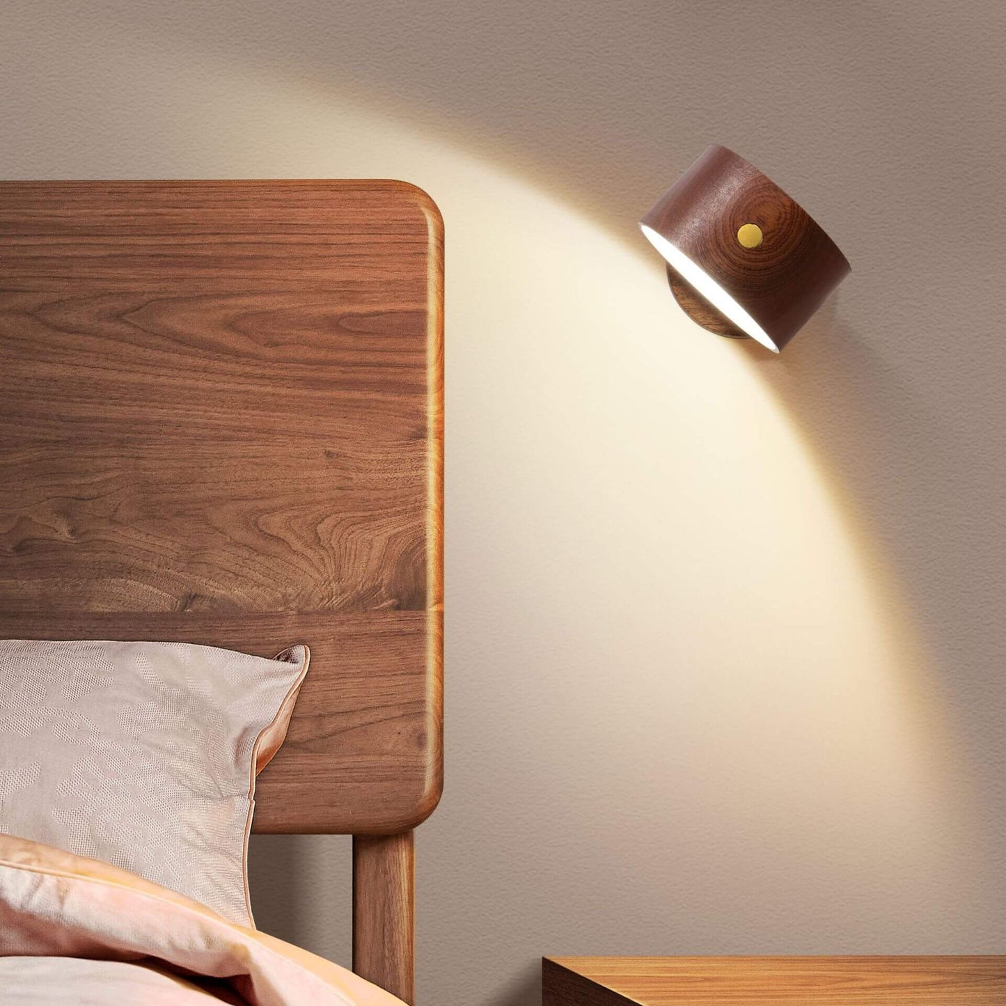 Skorter | Minimalistic Wood USB rechargeable Touch Magnet LED Night Wall Scone Lamp Light