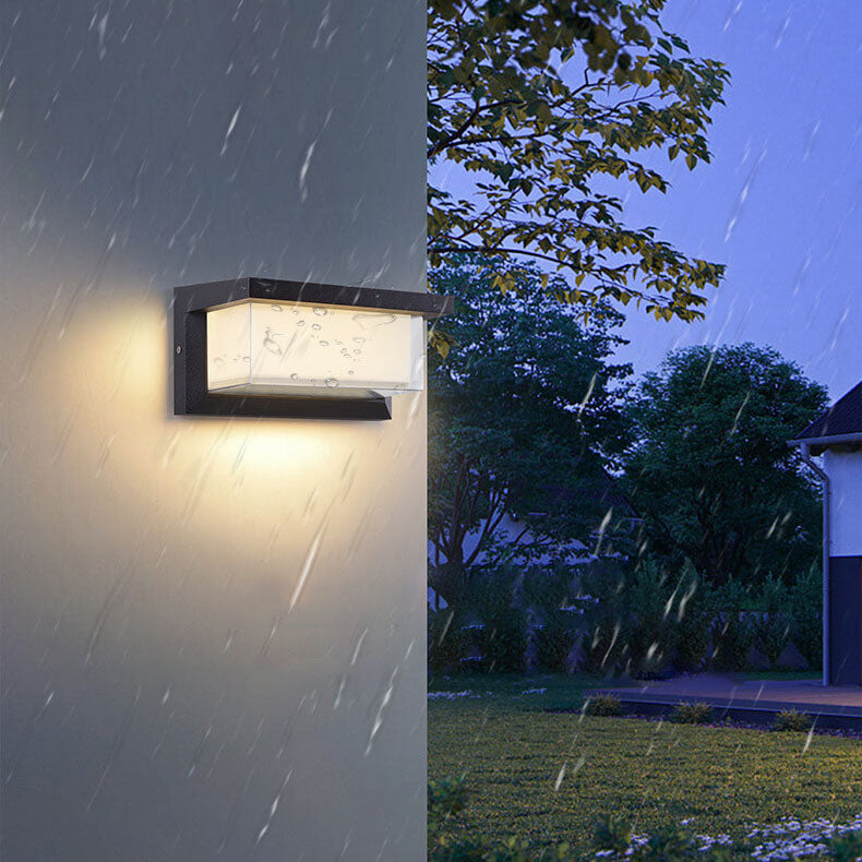 Skorter | Modern Minimalist Solar Rectangle PC LED Outdoor Wall Light Lamp For Outdoor Patio