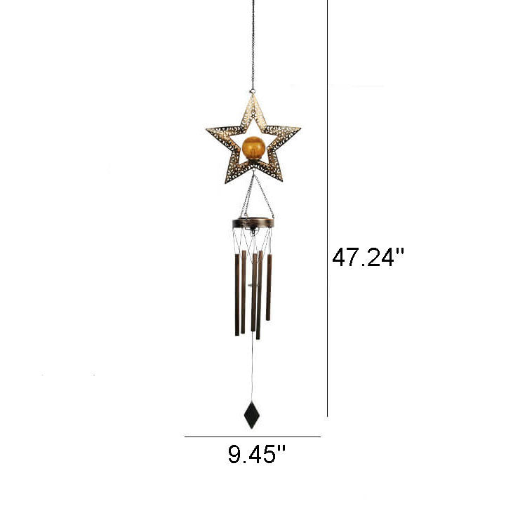 Skorter | Industrial Solar Hanging Wind Chime Lamp Outdoor Decorative LED Pendant Light
