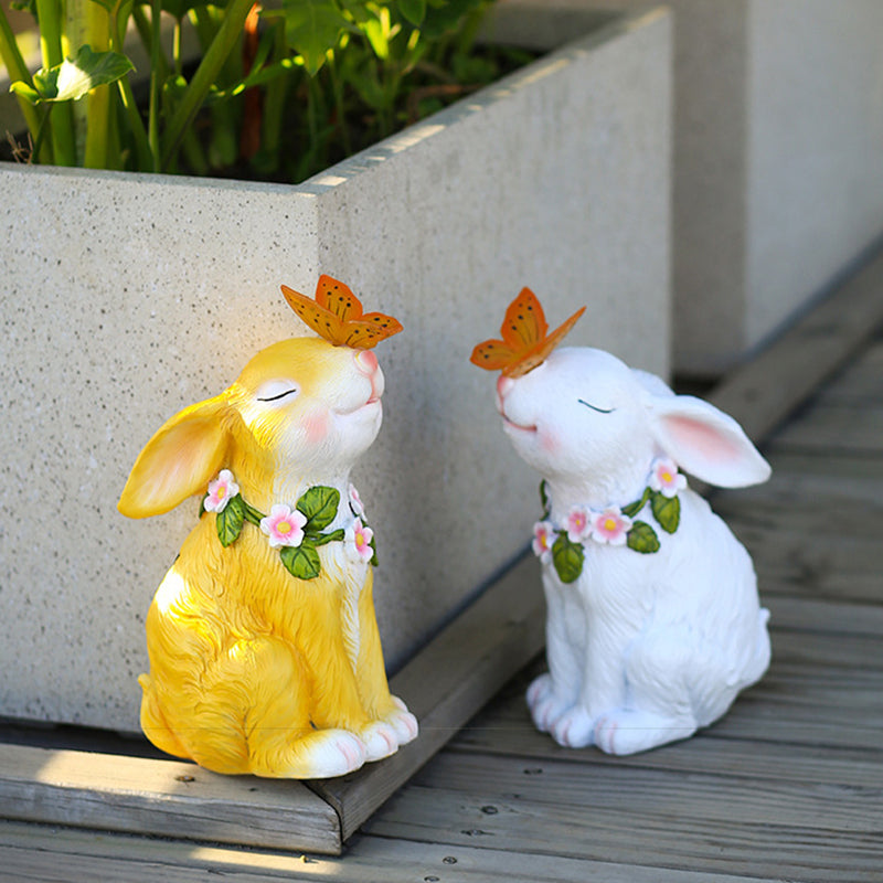 skorter | Easter Solar Powered LED Rabbit Toy with Butterfly Outdoor Decor Garden Light