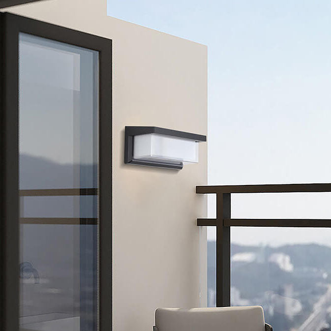 Skorter | Modern Minimalist Solar Rectangle PC LED Outdoor Wall Light Lamp For Outdoor Patio