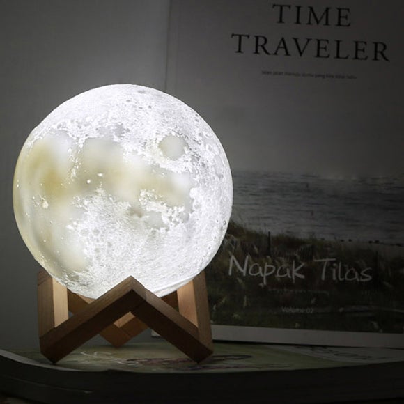 Skorter | Creative Mini Rechargeable 3D Printed Moon 1-Light LED Table Lamp