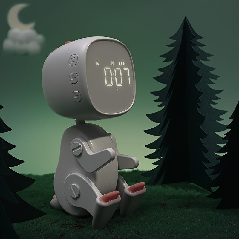 Skorter | TimeDino - Slim Cartoon Alarm Clock with USB Charging Port