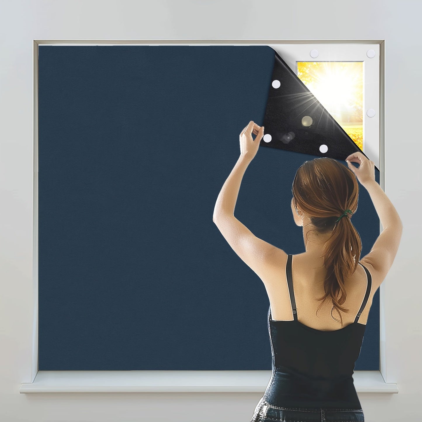 Skorter | 1 Piece Darkening Curtains - Portable Darkening Blinds, Window Decoration for Living Room and Bedroom