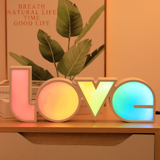 Skorter | Modern Art Deco waterproof PS LOVE letters LED table lamp for the bedroom