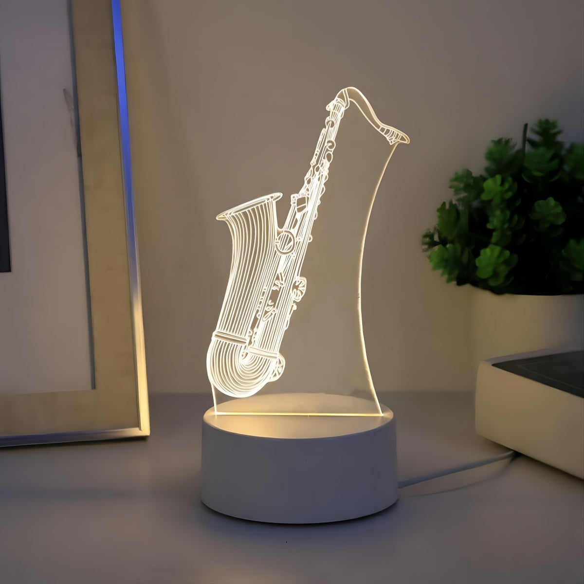 Skorter | SaxGlow - 3D Saxophone LED Night Light, USB-Powered Table Lamp