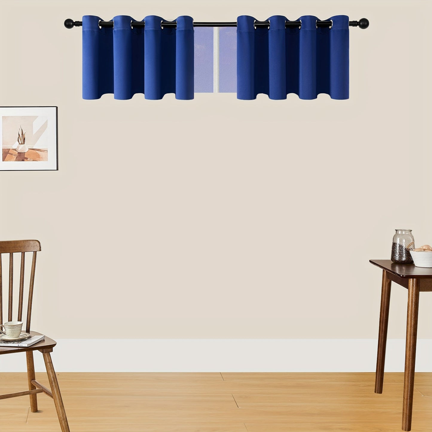 Skorter | Blackout Curtains - 2 Pieces Modern Polyester Curtains with Thermal Insulation and Rings