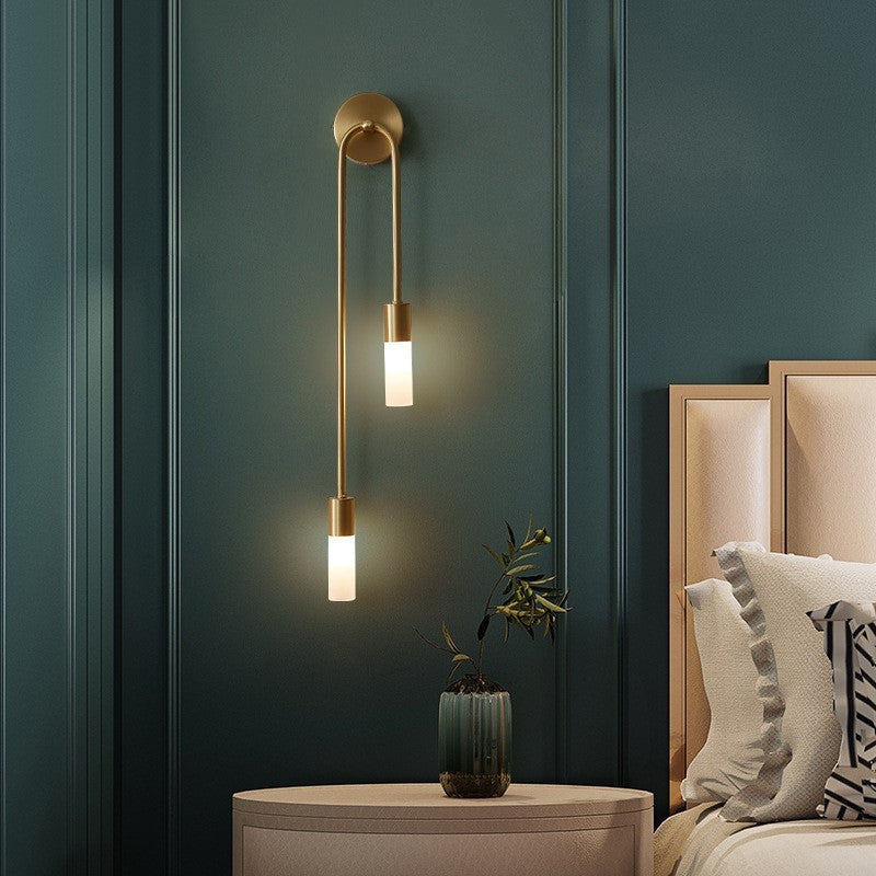Skorter | Meza Modern LED Wall Lamp, 2-Light, Stick, Gold, Living Room