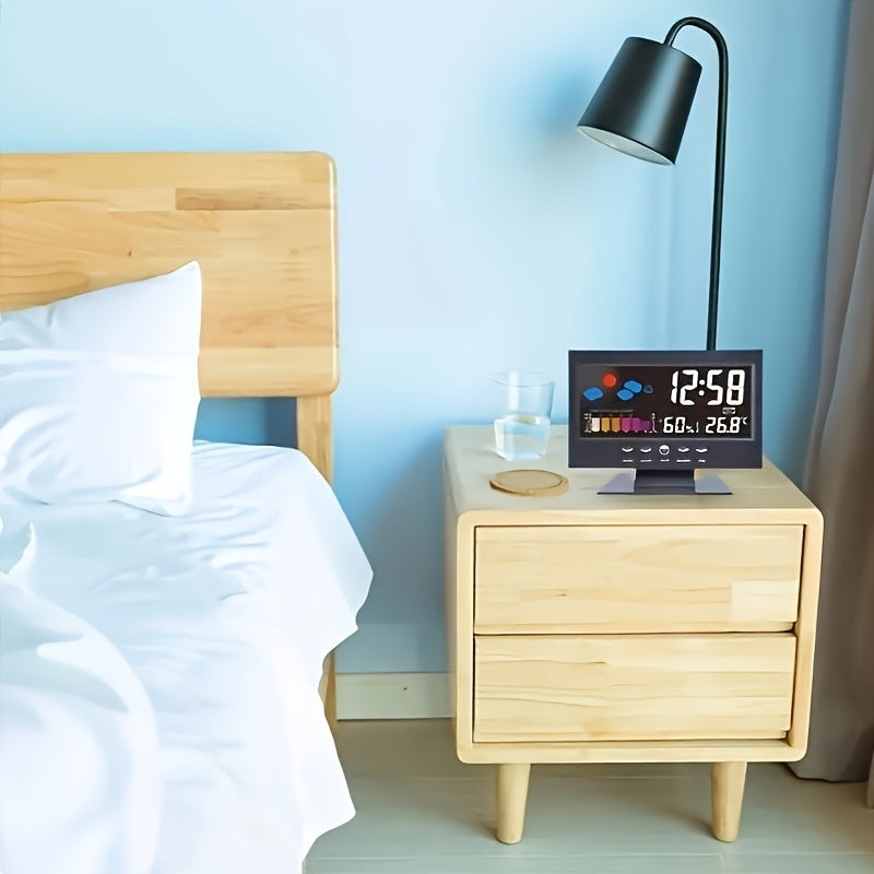 Skorter | SilentTime - Silent Digital Alarm Clock with Temperature & Humidity Display