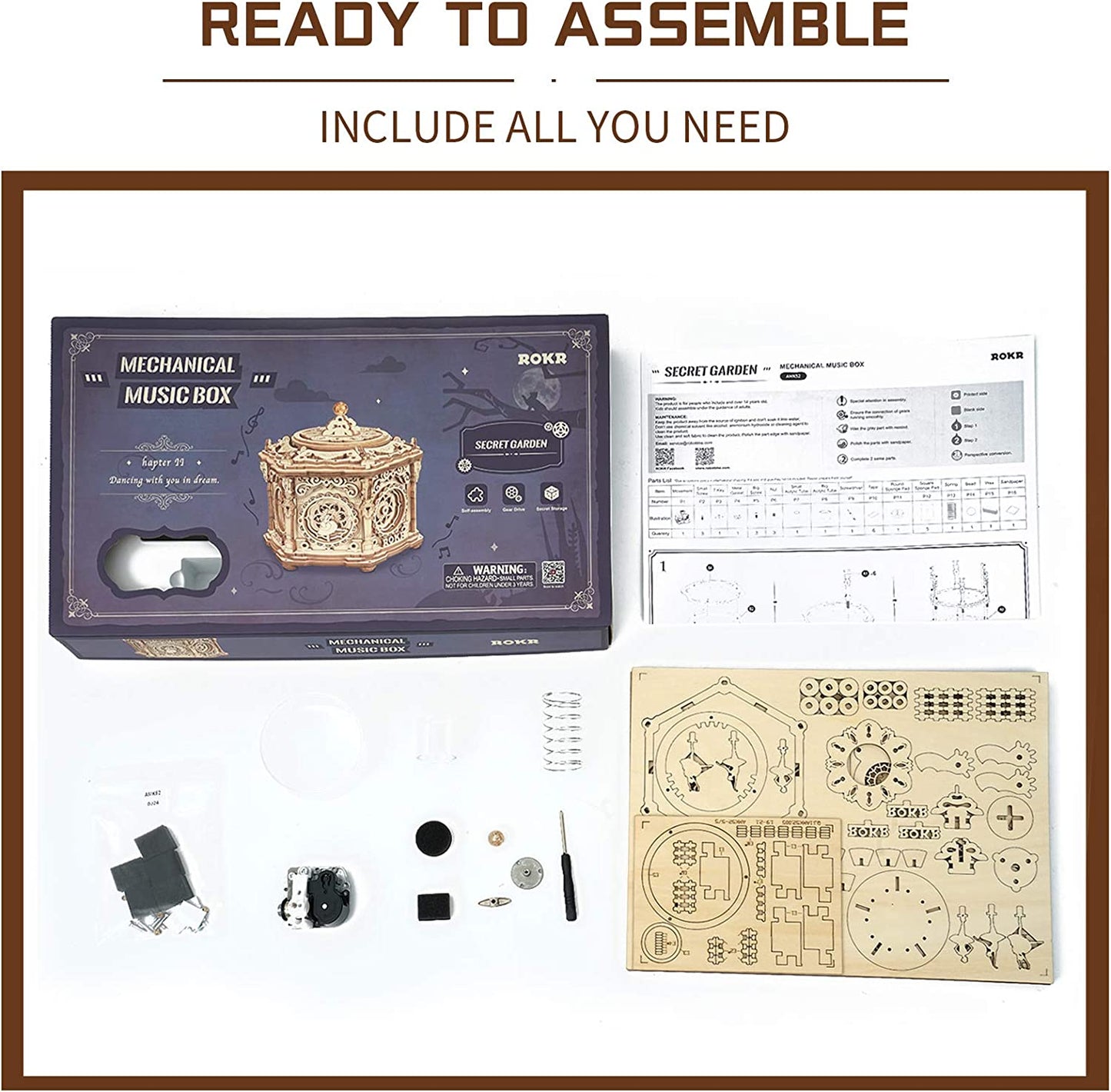 Skorter | DIY Mechanical Music Box Kit 3D Wooden Puzzle Box