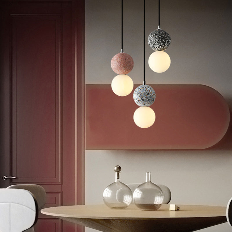 Skorter | Aurora Small Modern LED Ceiling Lamps - Black and White Glass for Dining Table