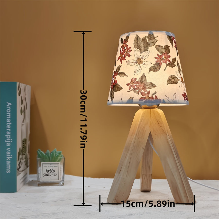 Skorter | Flower Lantern - Modern LED Table Lamp with Wooden Base, USB Powered