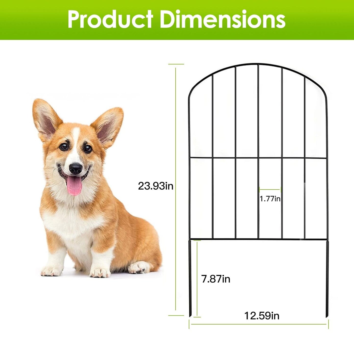 Skorter | 10 pieces: Decorative garden fence stainless steel wire curved fence