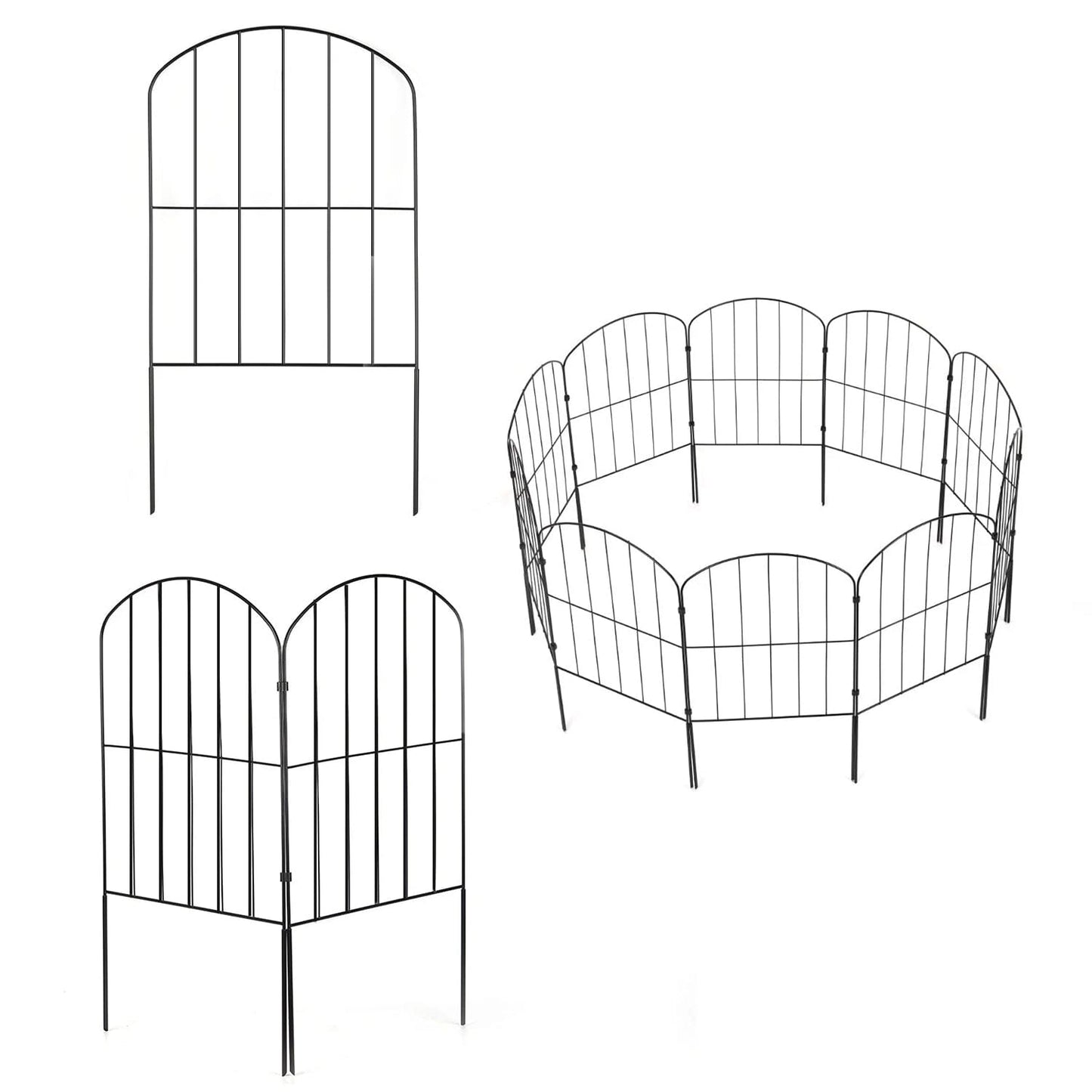 Skorter | 10 pieces: Decorative garden fence stainless steel wire curved fence