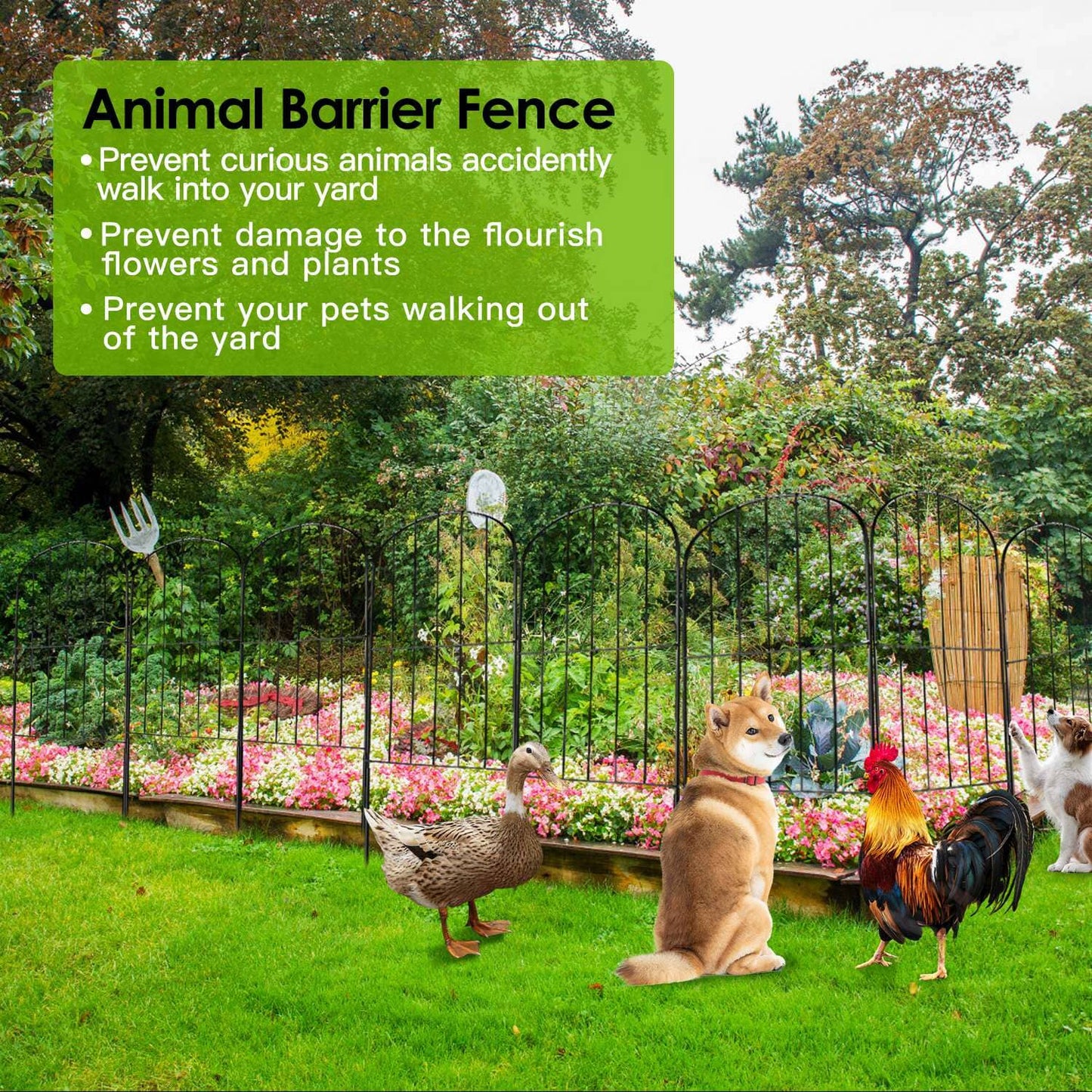 Skorter | 10 pieces: Decorative garden fence stainless steel wire curved fence