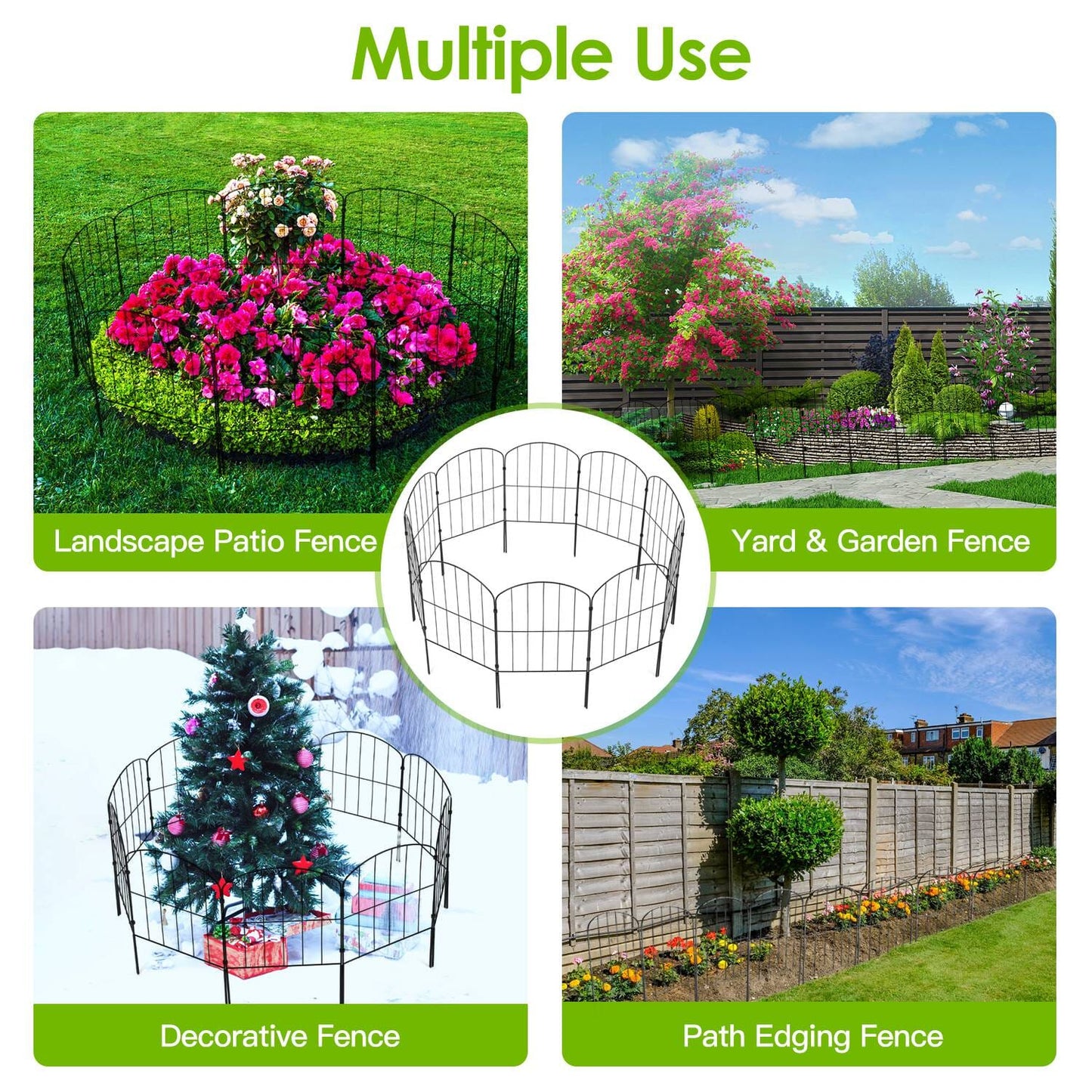Skorter | 10 pieces: Decorative garden fence stainless steel wire curved fence