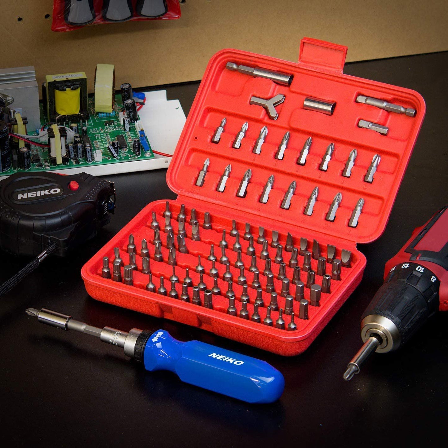 Skorter | 100 pieces: Neiko 10048A Premium Safety Bits Set