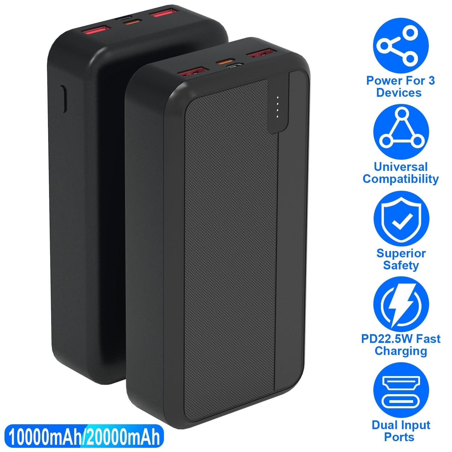 Skorter | 10000mAh or 20000mAh PD22.5W Fast Charging Portable Power Bank