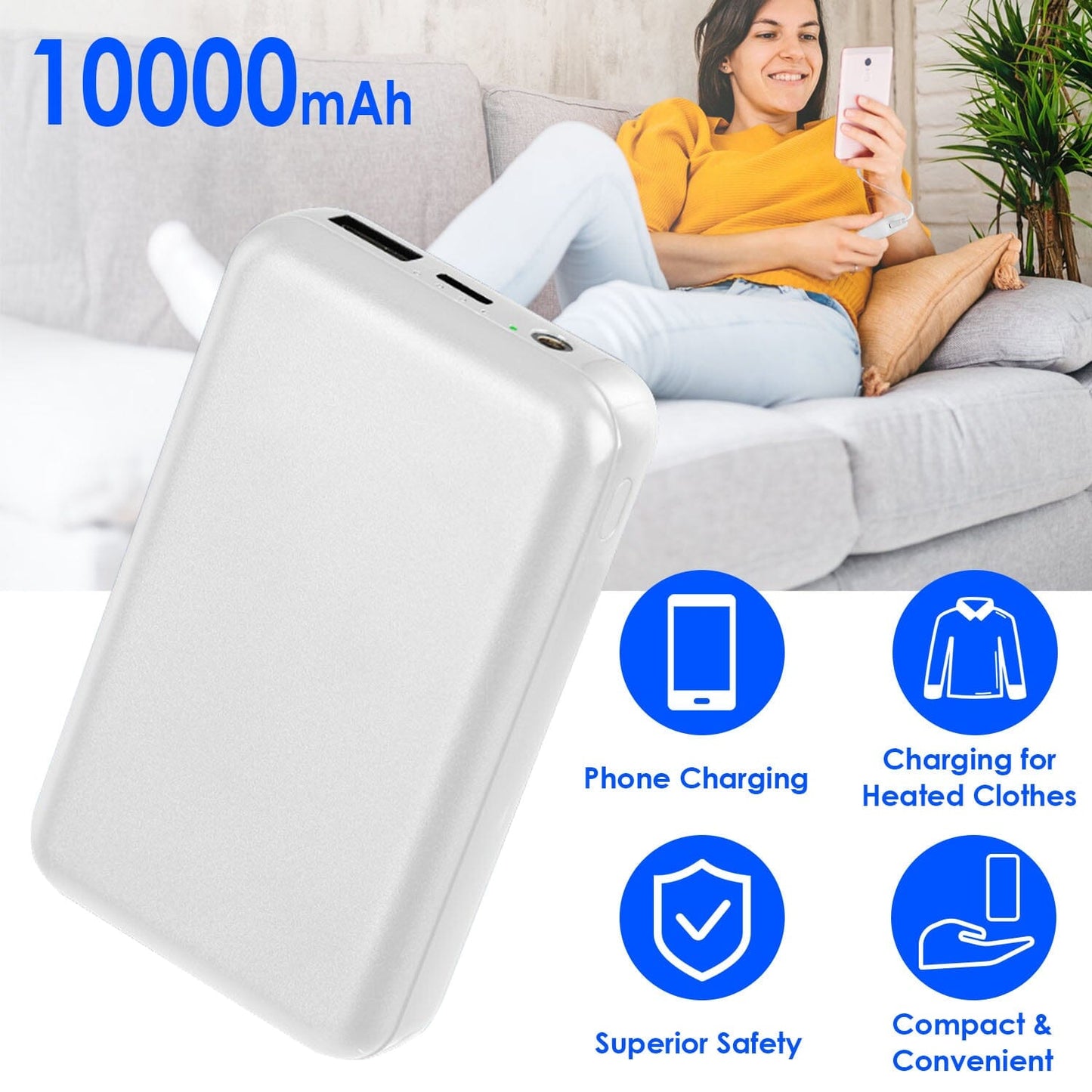 Skorter | 10000mAh portable charging battery pack for heated blanket vest jacket