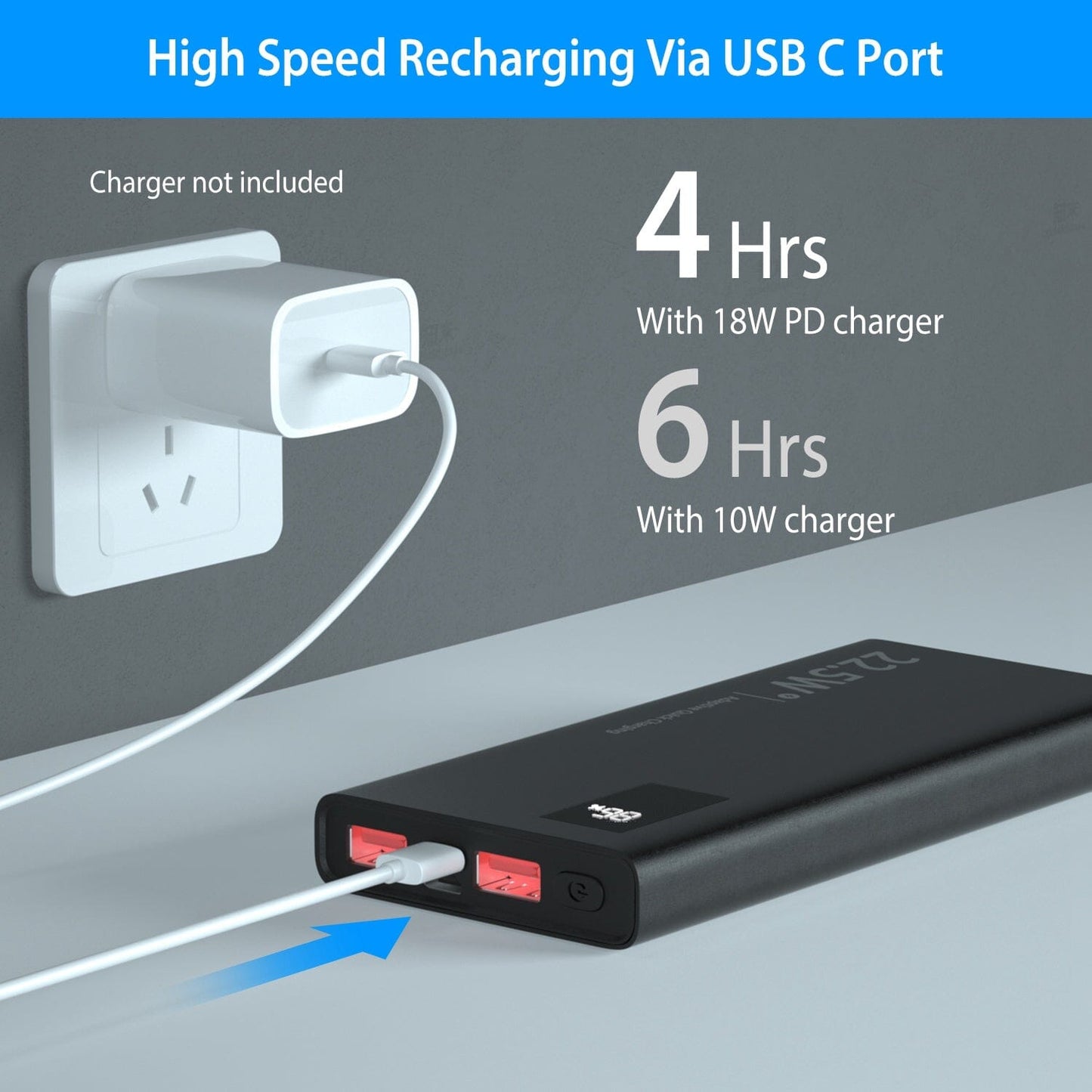 Skorter | 10000mAh Power Bank Portable Charger External Battery Pack