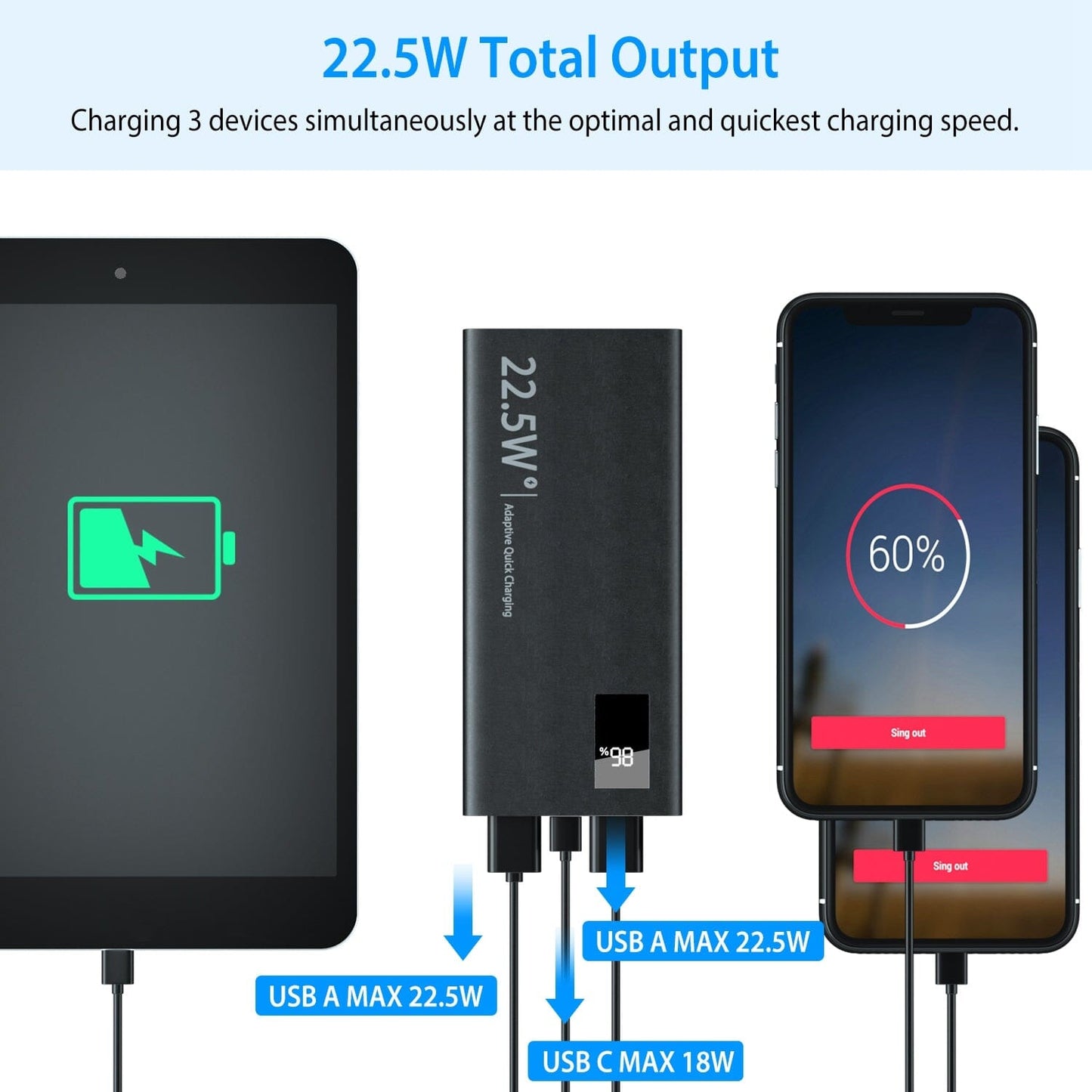 Skorter | 10000mAh Power Bank Portable Charger External Battery Pack