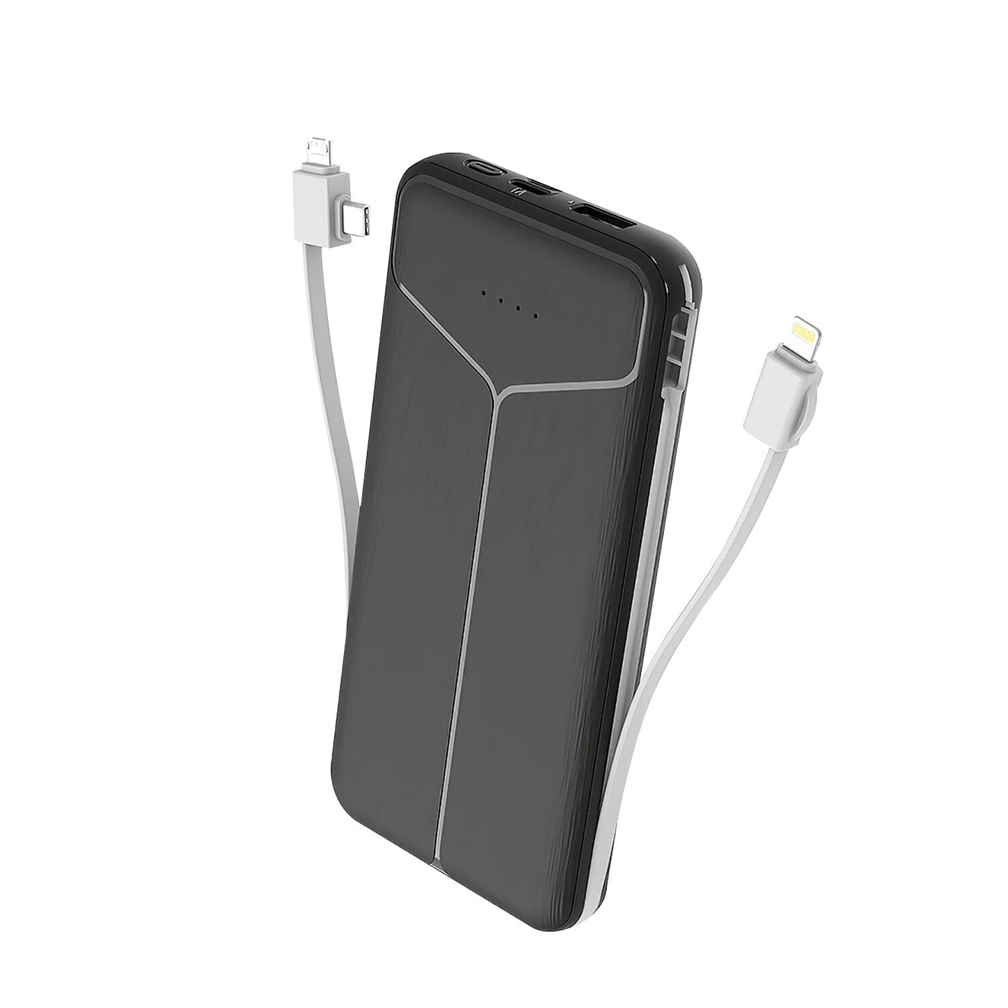 Skorter | 10000mAh Power Bank Portable Charger with US Plug 2 Built-in Cables External Battery Pack