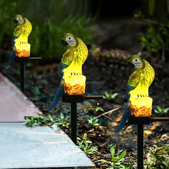 skorter | Garden Owl Parrot Statue LED Solar Light Outdoor Waterproof Lawn Lamp
