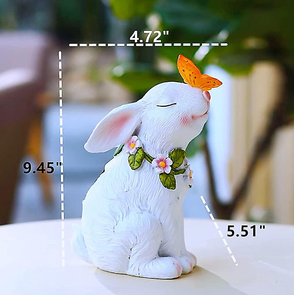 skorter | Easter Solar Powered LED Rabbit Toy with Butterfly Outdoor Decor Garden Light