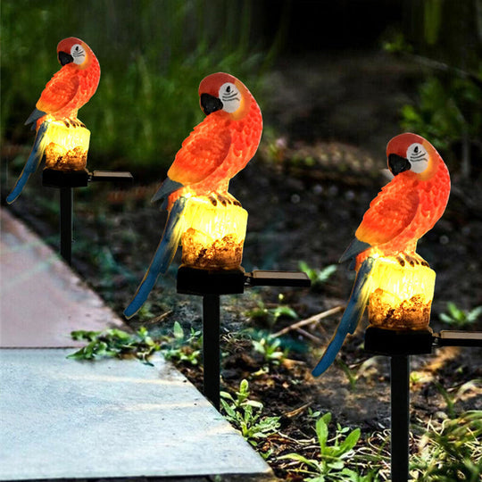 skorter | Garden Owl Parrot Statue LED Solar Light Outdoor Waterproof Lawn Lamp